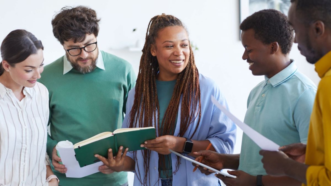 A photo of happy employees